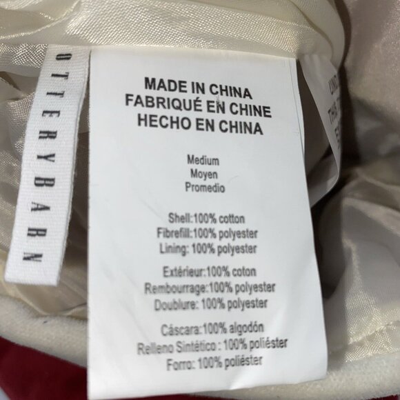 Pottery Barn Ben Velvet Christmas Stocking Holiday Monogrammed Red Cream 19 in - Picture 6 of 12